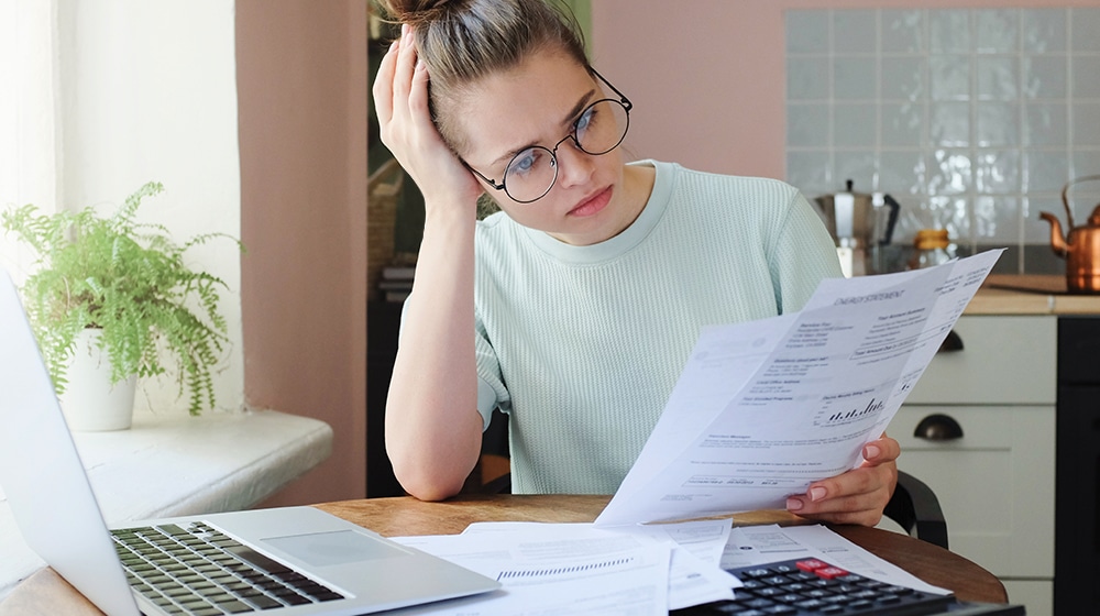 Woman Struggling With Finances